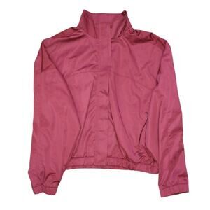 Victoria's Secret Jacket Women XL Pink Full Zip Windbreaker VSX Lux Glossy